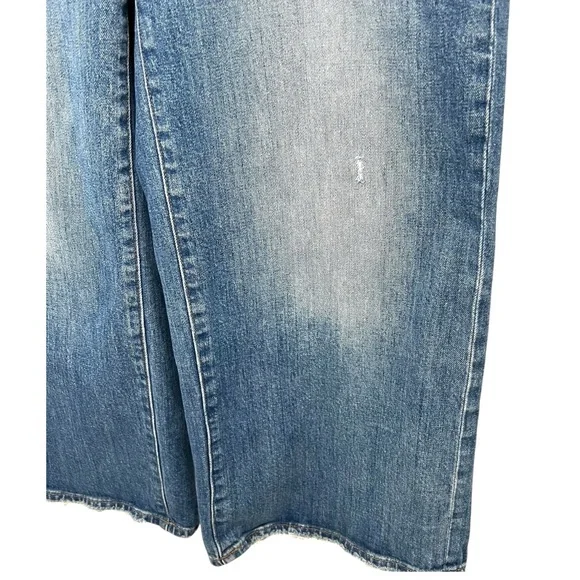 Madewell Wide Leg Crop Blue Denim Retro Stretch Cotton Jeans Women’s 28 - Picture 9 of 15